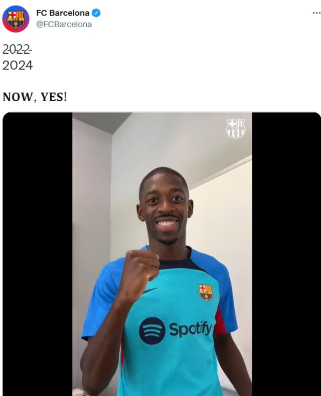 半岛体育官网-肥皂剧终于结束！官方：巴萨与登贝莱签订2年新合同